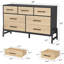 Commode 7 tiroirs, commode autoportante de 52 po de large avec rangement, commode en bois-2352458
