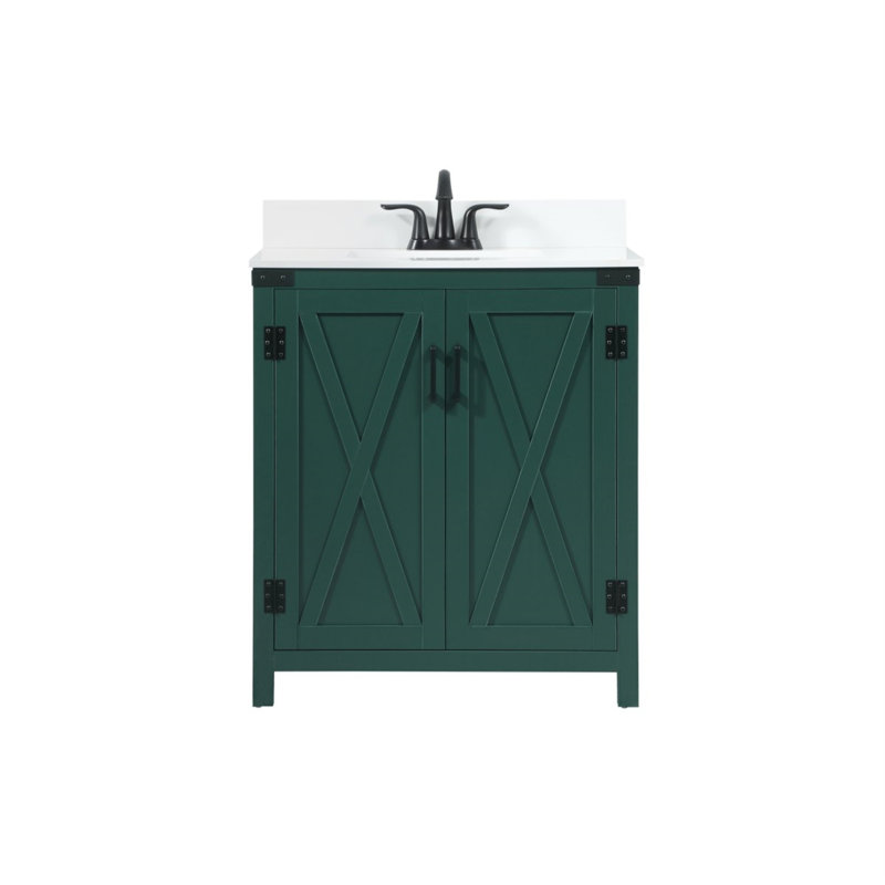 Ensemble de meuble-lavabo simple 30 po Slayton, Vert