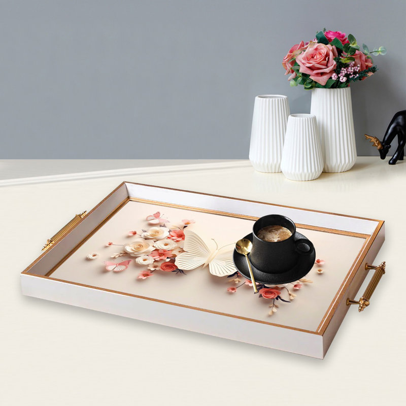 Elegant Glass Tray, 19.7 x 11.4 x 1.4 inches | 100% Durable Glass Construction | Easy to Clean with Damp Cloth | Ideal for Serving, Decorative Display, and Organizing | Stylish Addition to Home Décor