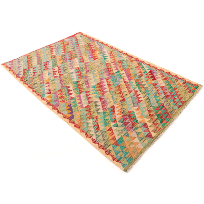 Geometric Wool Hand Woven 120cm X 184cm Area Rug