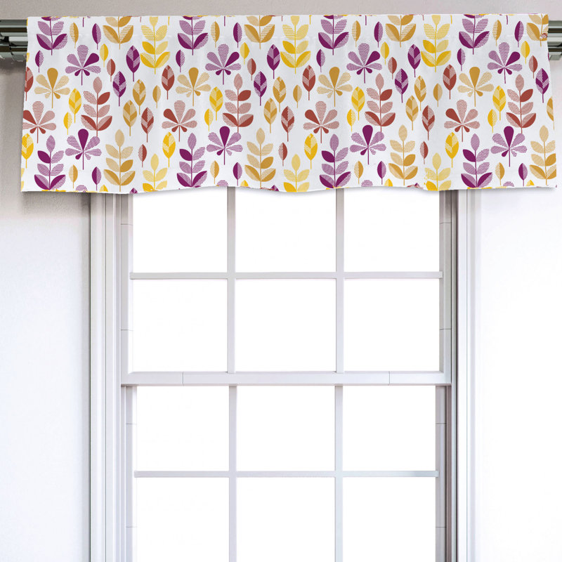 Sateen Floral Ruffled Window Valance