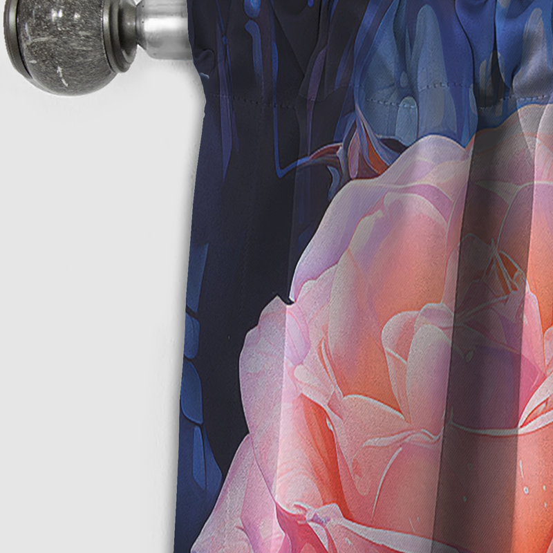 Cormack - Rideau Roses - Rideau floral occultant en velours - 1 panneau, L 52 po x L 120 po
