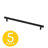 Eclipse Series 7-1/2 in. (192 mm) Center-to-Center Modern Black Cabinet Handle/Pull (5 Pack)-117495099-103175967