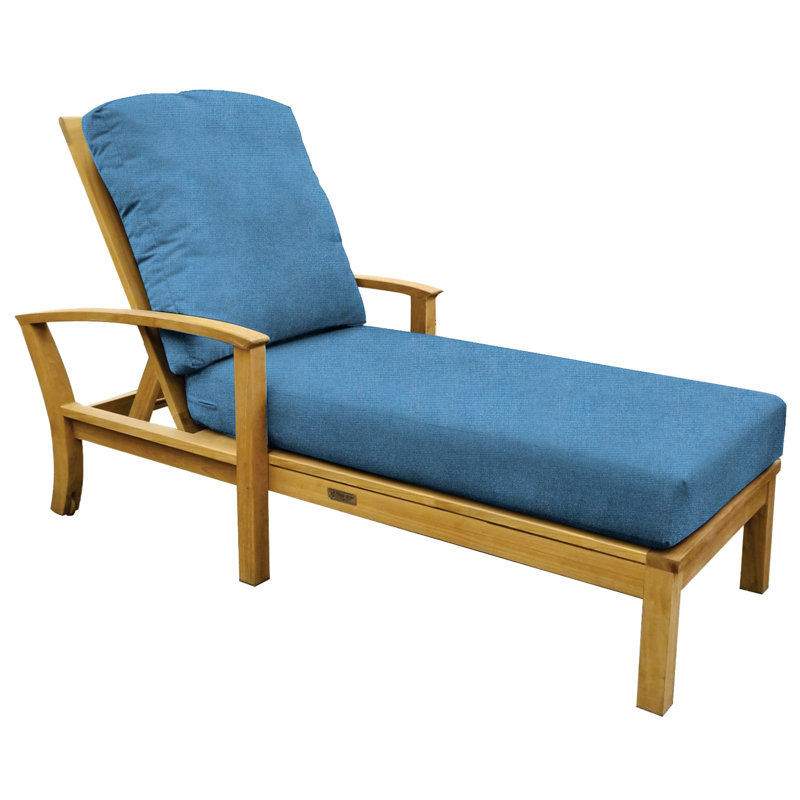 St. Lucia Outdoor Teak Chaise Lounge, Canvas Regatta Sunbrella® Canvas