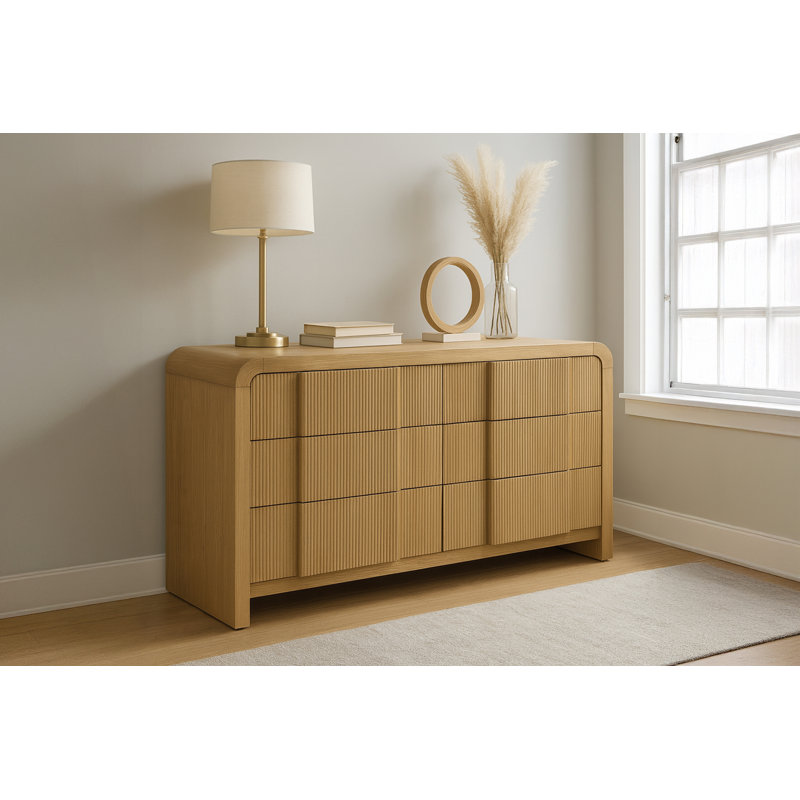 Commode 6 tiroirs Ishaque, Naturel
