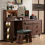 Meuble-lavabo extensible Mid-Century en noyer noir tout en un, bois massif