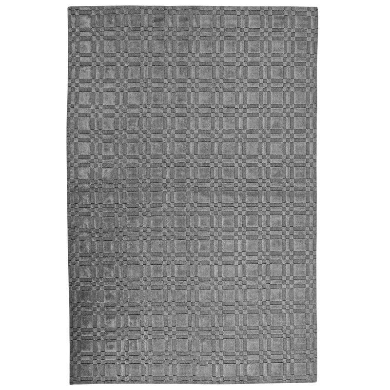 Cotton Geometric Area Rug in Gray