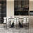 Modern Dining Chairs Set of 2, White Faux Leather Kitchen Chairs, Upholstered Armless Dining Room Chair with Black Mental Legs Heavy Duty, Comfortable