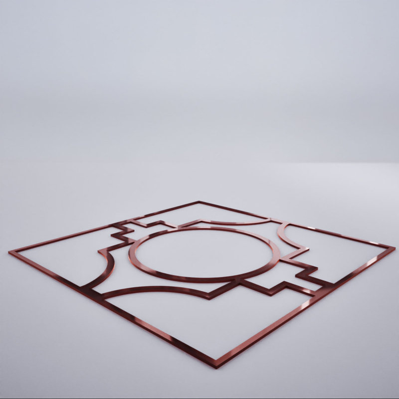 Panneaux muraux décoratifs en acrylique gypse, moyen, l 15 3/8 po x H 15 3/8 po x T 1/8 po, miroir doré, Or rose