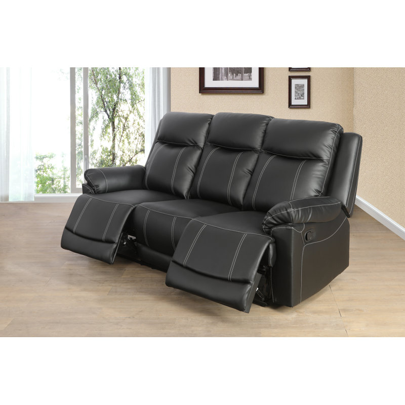 Fauteuil inclinable manuel 81 po, Similicuir noir