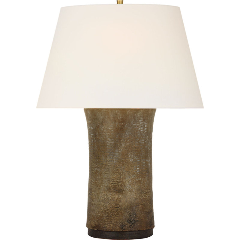 Damson 26" Table Lamp in Tobacco Stoneware with Linen Shade