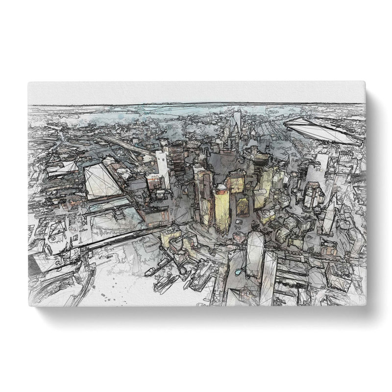 Boston Massachusetts In Abstract - Wrapped Canvas Print, 60cm H x 91cm W x 3cm D