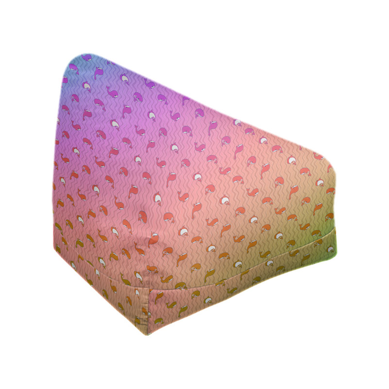 Sac de pois Kitterman, Housse de pouf, H 38 po x l 42 po x P 29 po, Mélange de polyester mauve / jaune / vert