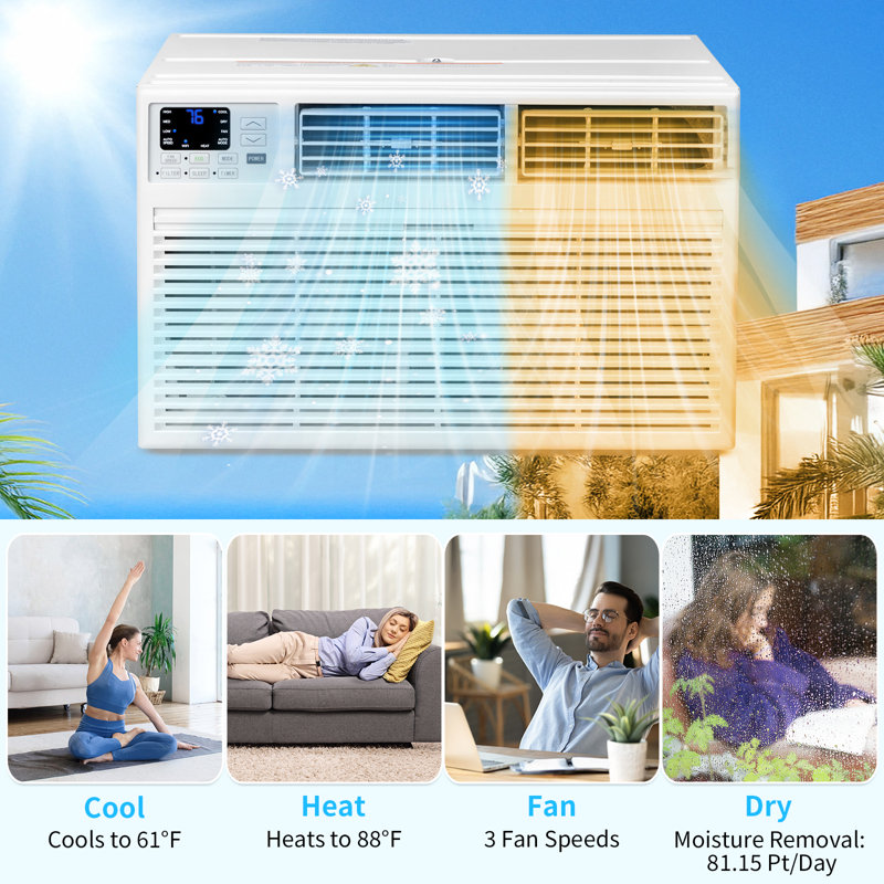 12000BTU Wi-Fi Enabled Through-The-Wall Air Conditioner With Heat And Dehumidifier