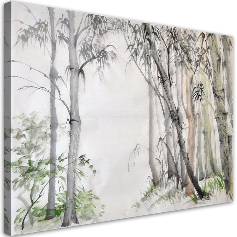 Grey Trees In The Forest - No Frame Print on Canvas, 70cm H x 100cm W