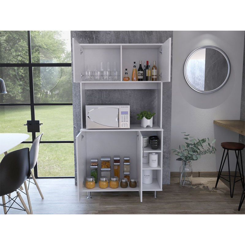 Bayshore 3-Shelf Pantry Cabinet White, White
