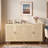4-door Sideboard With Rattan Decoration And Adjustable Shelf