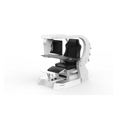Inbox Zero Adjustable Reclining Ergonomic PC & Racing Game Chair with Built-in Speakers and Footrest