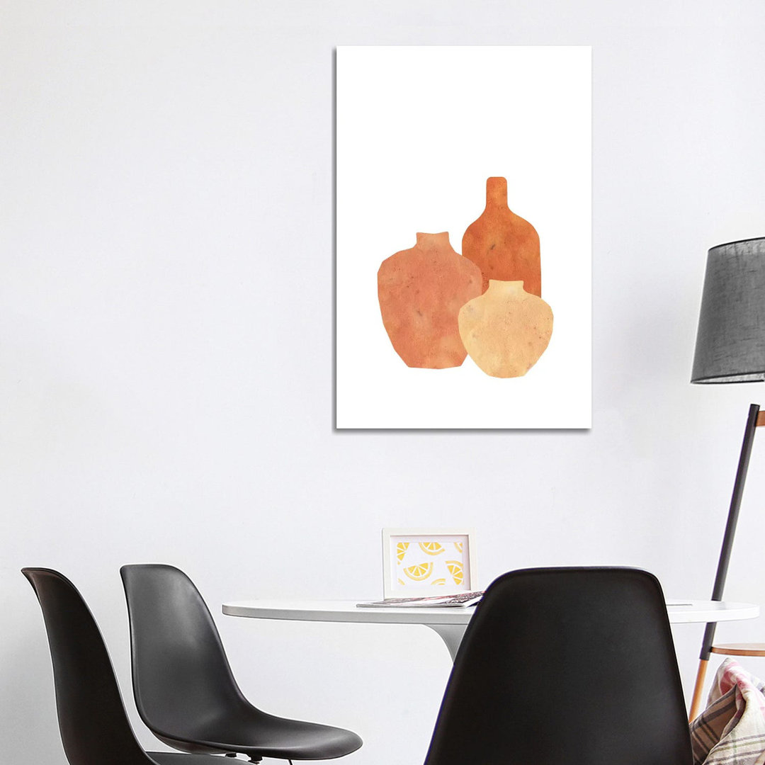 Terracotta Clay Vases by Whales Way - Painting on Canvas