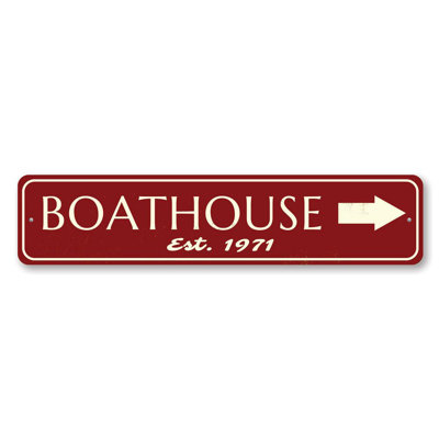 Enseigne en aluminium Est Date Boat House