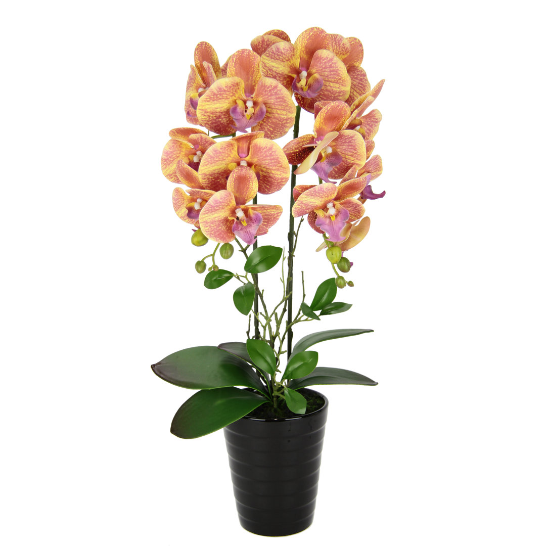 Künstliche Orchidee im Topf Kunstorchidee Kunstblume Phalaenopsis Hochzeit Seidenblume Real Touch