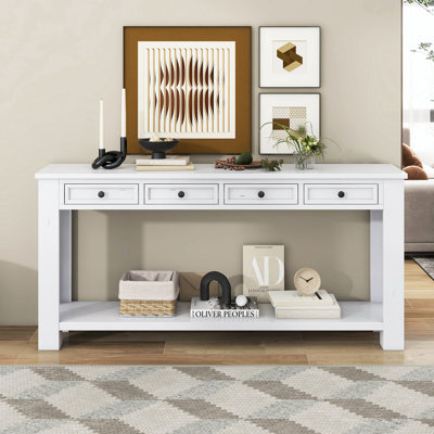 Hagberg Console Table Sofa Table with Storage Drawers and Bottom Shelf for Entryway Hallway,Entryway Table