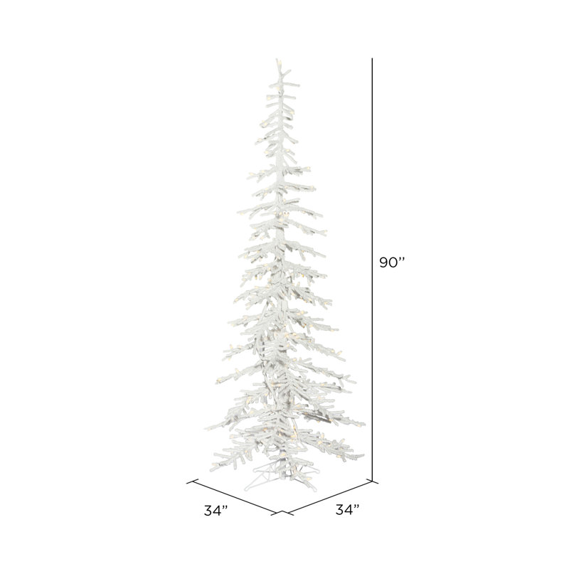Kuna Lighted Artificial Pine Christmas Tree, 7.5' H x 34" W