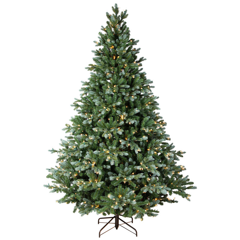 Real Touch Pre-Lit Full Blue Spruce Artificial Christmas Tree - Clear, 7.5'
