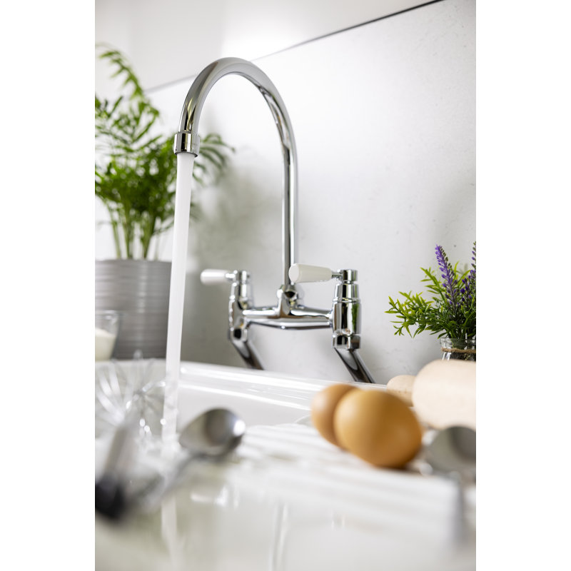 Abode Traditional Bridge Deck Mounted Mixertap, Chrome