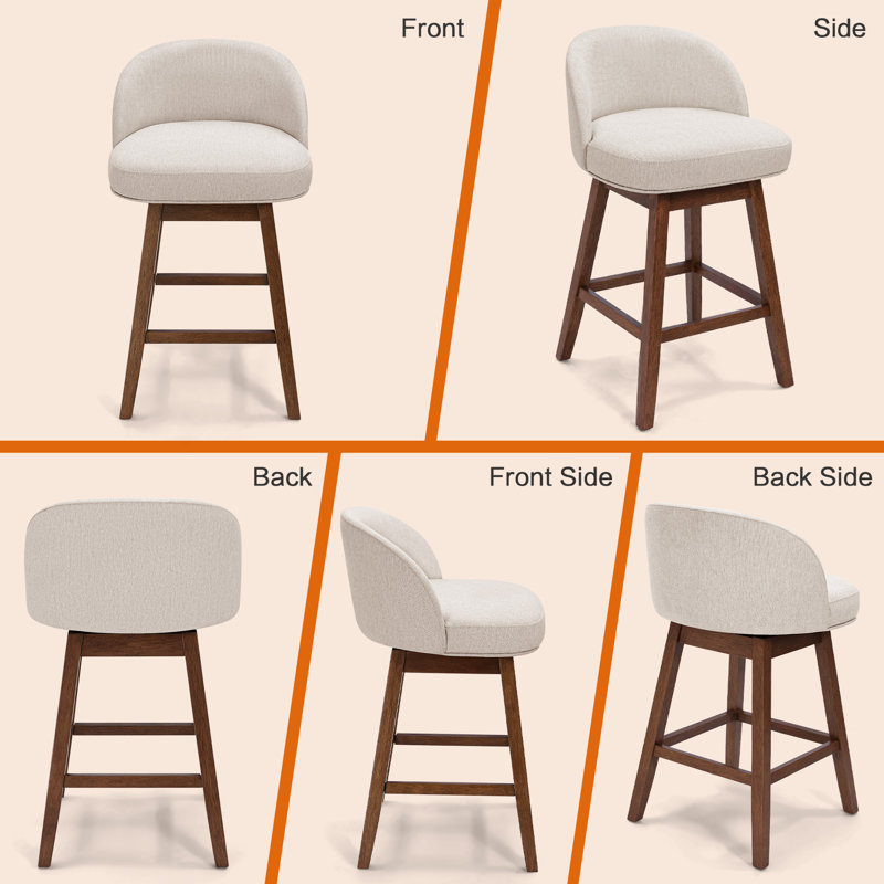 Detweiler Modern Upholstery 26"H Swivel Counter Stool