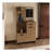 Parker 75" Tall Mirrored Tree Hall with Hangers, Three Shelves, Two Cabinets, One Drawer, Entry way, Console Table, Living Room Light Oak