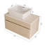 Meuble-lavabo flottant 31,5 pouces avec lavabo vasque en céramique, plateau en bois multi-couches, armoire à charnière silencieuse pour l'organisation des tiroirs de rangement