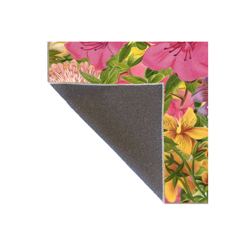 Tapis tissé floral lavable et coloré jaune, Tapis de couloir 3 pi 3 po x 9 pi 10 po