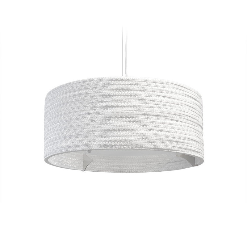 Scraplight Drum Recycled Cardboard Pendant Light, 60" H x 24" W x 24" D, Blonde