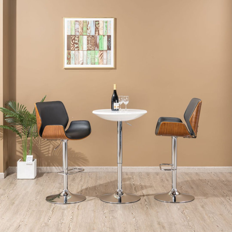 Tabouret de bar réglable en hauteur Dombrowski, Noir