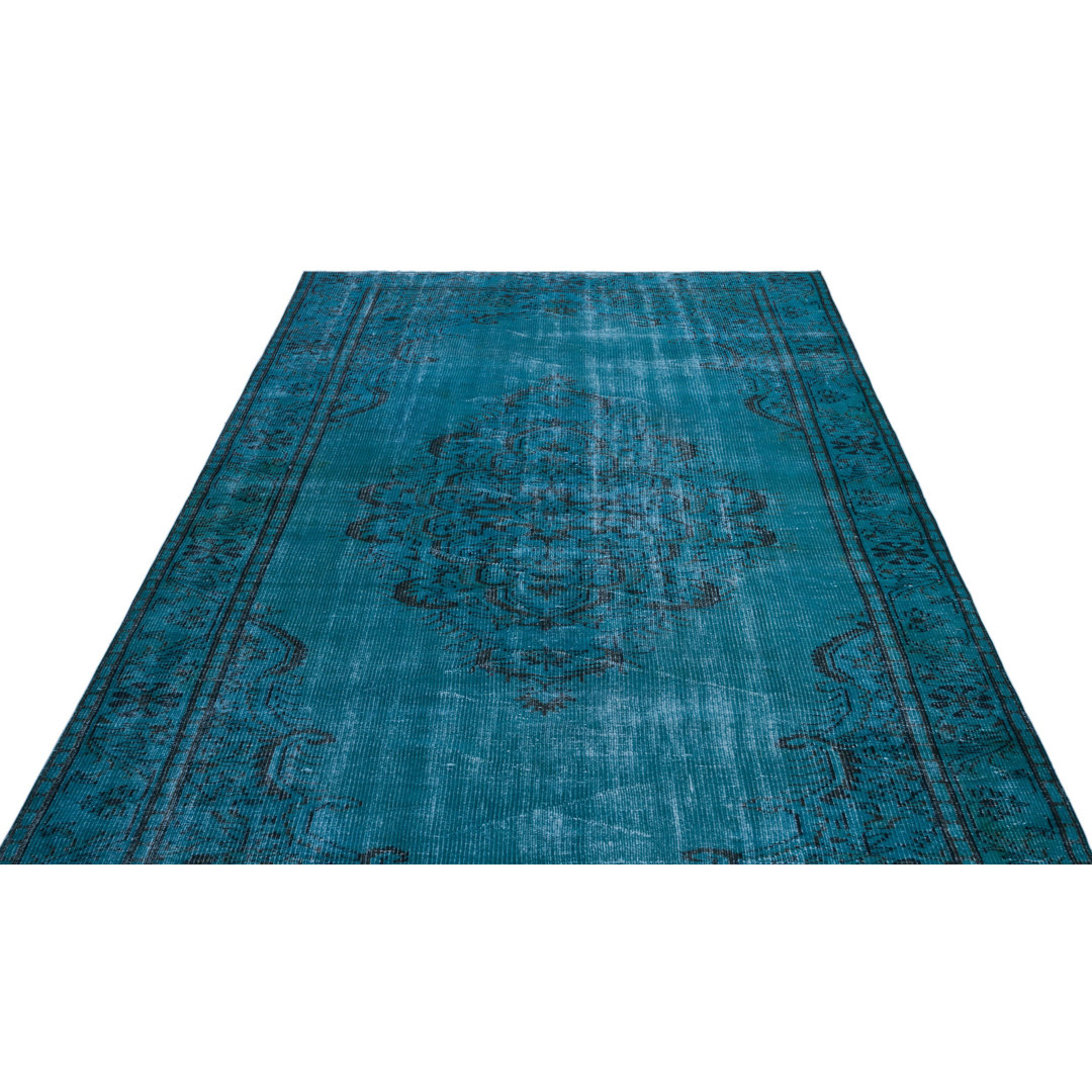 Atina Turquoise Vintage Wool Handmade Area Rug