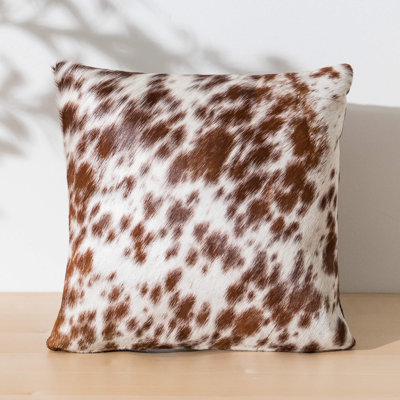 Salt and Pepper Cowhide Throw Pillow