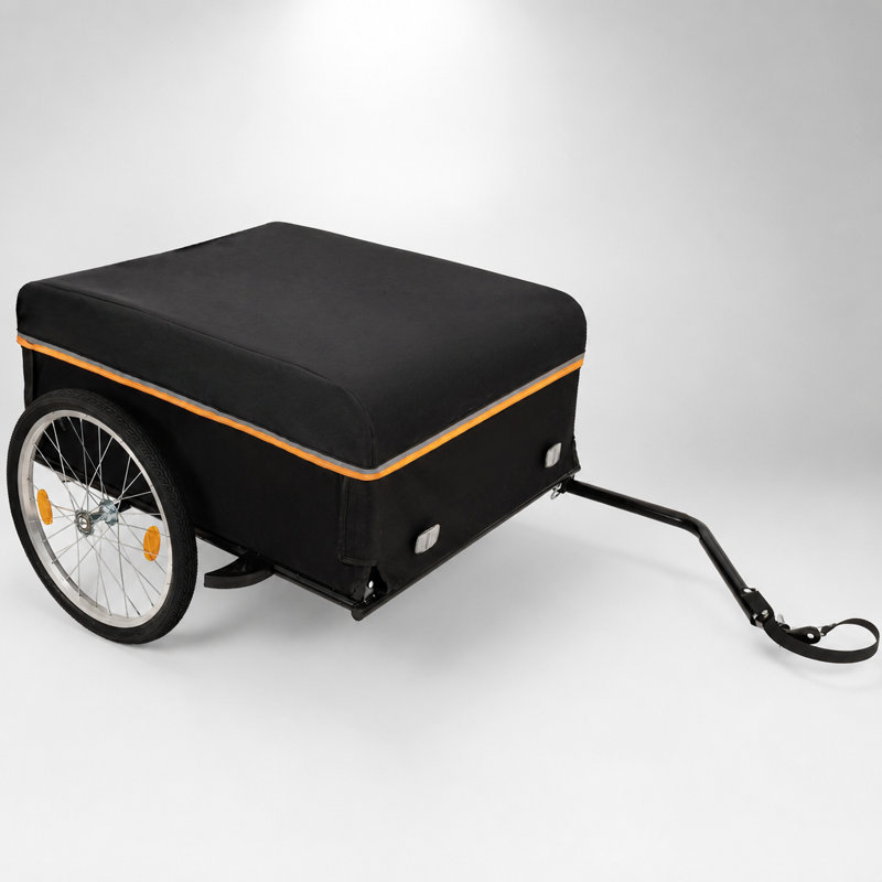 Remorque de chargement de vélo robuste avec capacité de charge de 130 lb, conception pliable et attelage universel pour un transport polyvalent