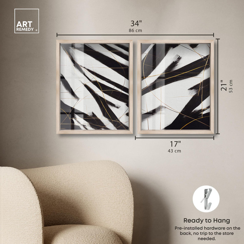 Ensemble de 2 décorations murales bohème Golden Luxe, H 21 po x l 17 po, Cadre blond