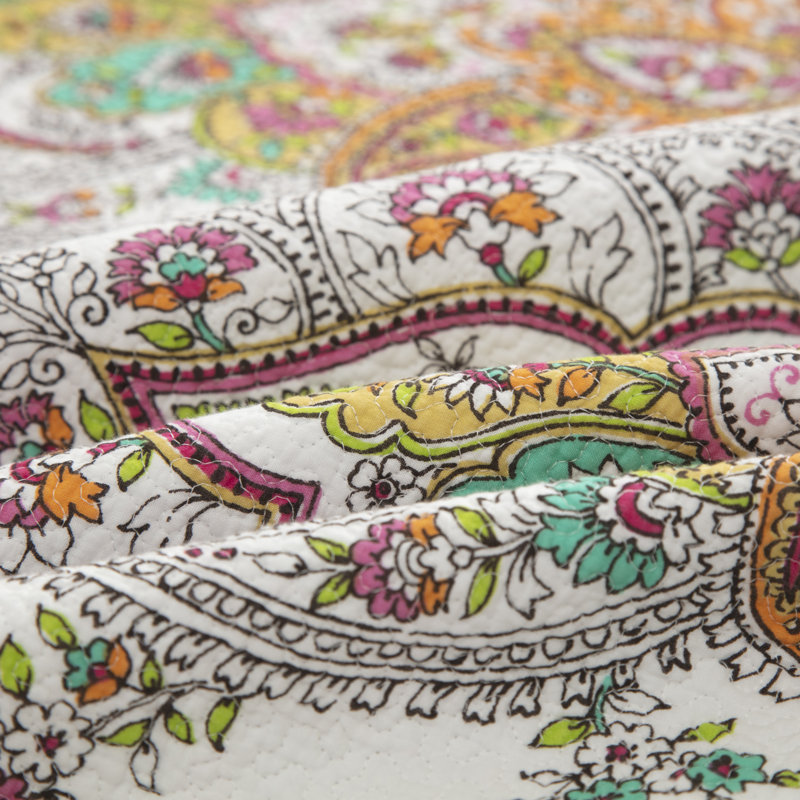 Cotton Damask Quilt, King Quilt + 2 Shams