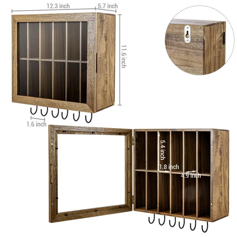 Acacia Wood Belts Trophy Display Case