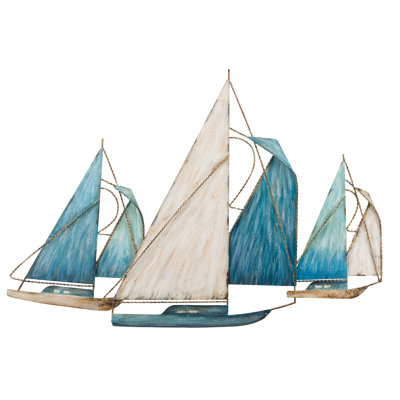 Sailboat Coastal Metal Relief Wall Décor