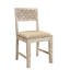 Ensemble de deux chaises d'appoint de salle à manger rembourrées en tissu brun et blanc