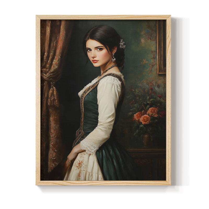 Reproduction encadrée WOMEN Series CCV III - bois massif, Naturel, H 21 po x l 17 po