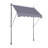 118'' Retractable Sun Canopy - Protected With Fabric And Support Structure Outdoor Sunshade Patio Awning Adjustable Poles Privacy Feature
