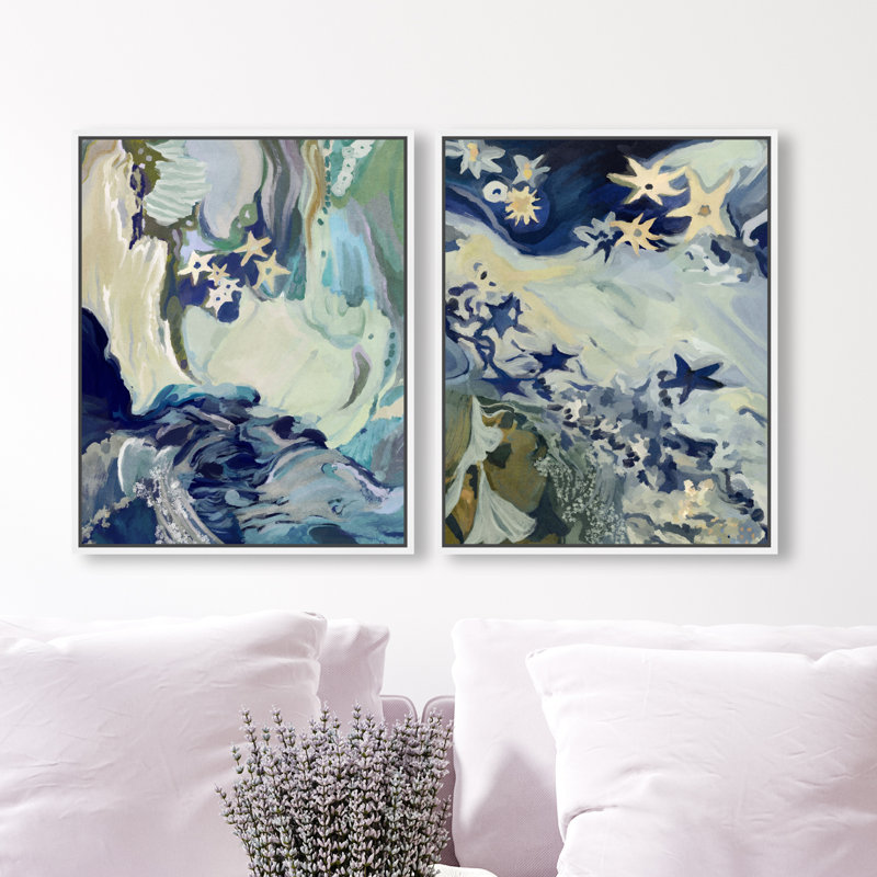 Mermaid Dream Set Set by Oliver Gal, 50"H x 42"W, White Floater Frame