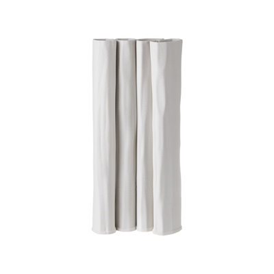Ceramic White Vase Dia 6" 