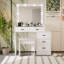 Coiffeuse réglable blanche avec 5 tiroirs