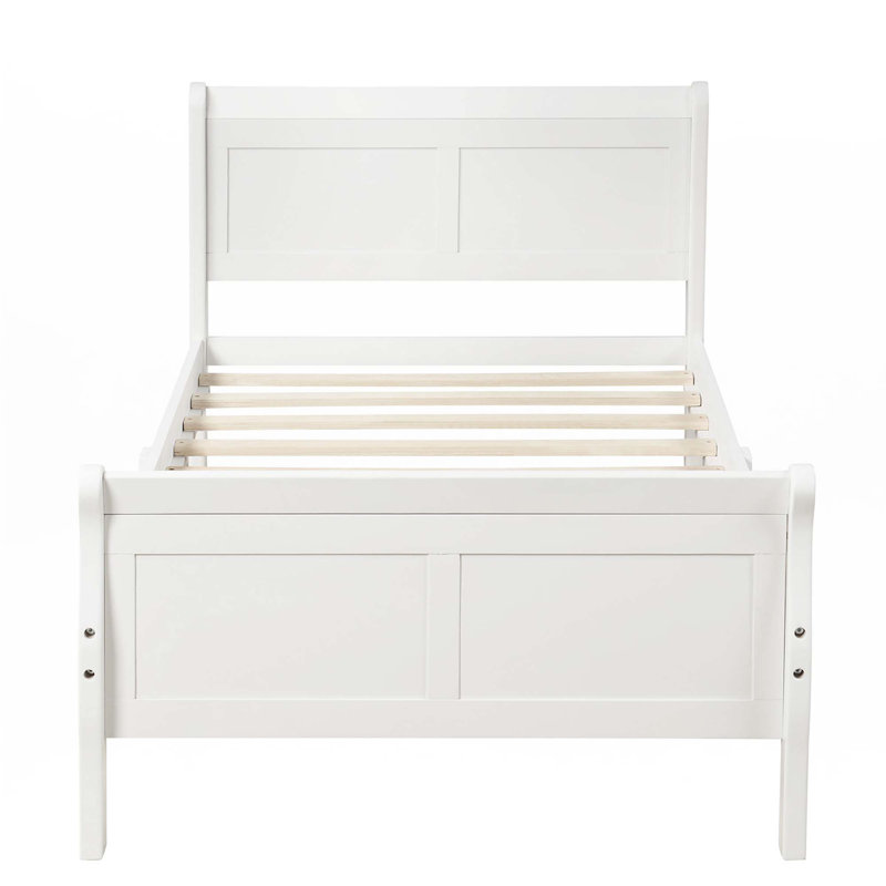 Base de lit plateforme Wood, Simple, Blanc