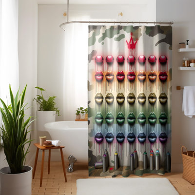 Rideau de douche abstrait Pari avec doublure inclus
